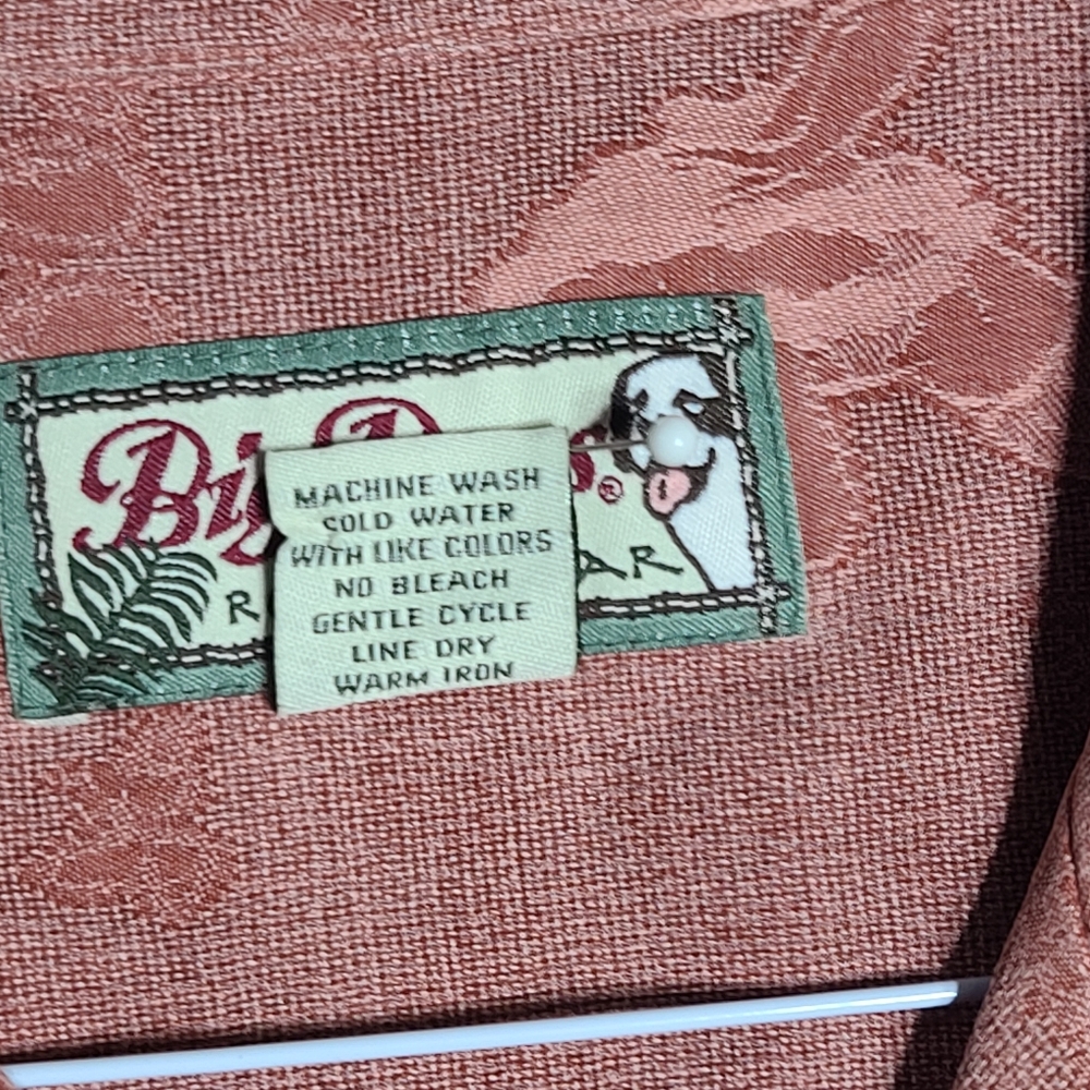 Big Dogs Salmon Silk Resort Wear Shirt XL - Picture 7 of 7
